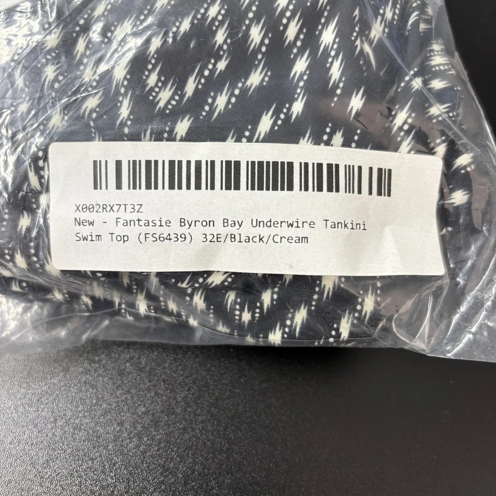 NWT Fantasie Women Tankini 32DDD Black White Byron Bay Underwire FS6439LAC Swim